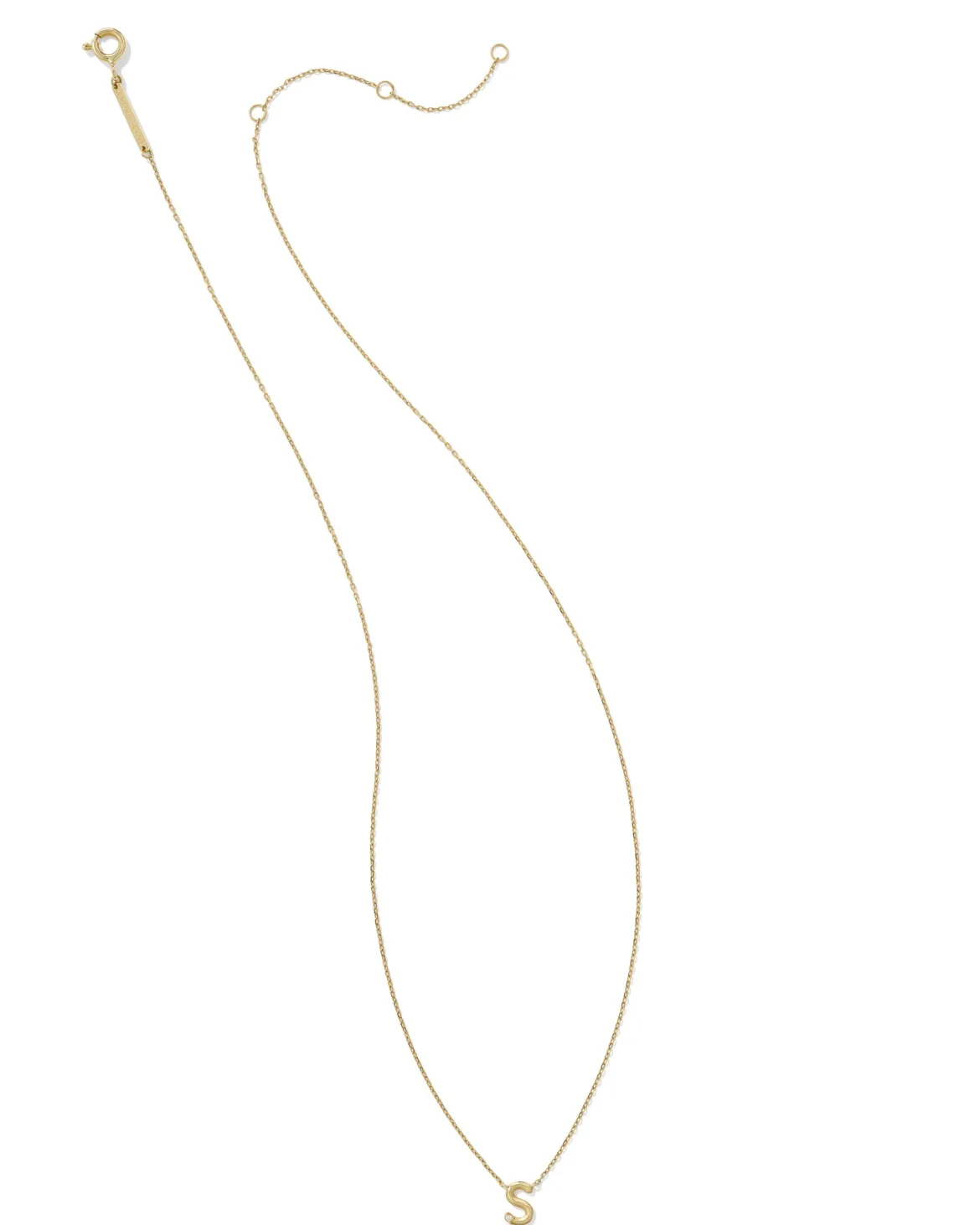 Diamond Accent Letter S 14k Yellow Gold Pendant Necklace in White Diamond