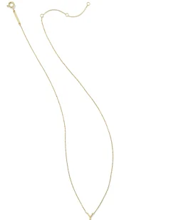 Diamond Accent Letter Y 14k Yellow Gold Pendant Necklace in White Diamond
