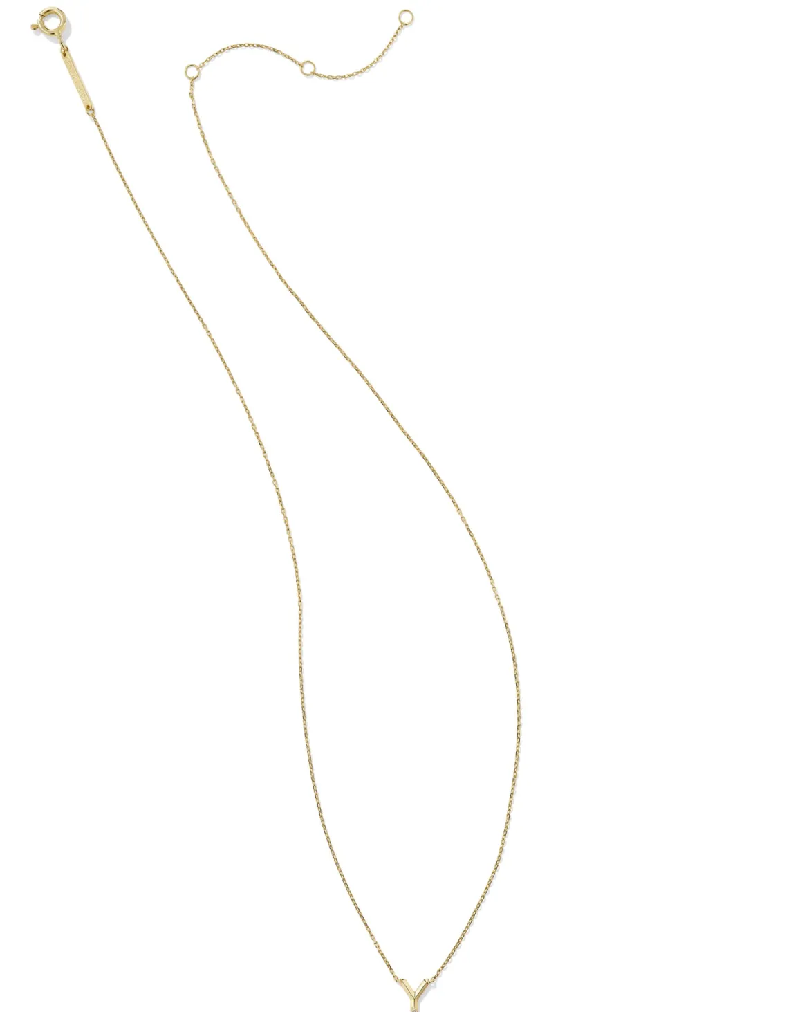 Diamond Accent Letter Y 14k Yellow Gold Pendant Necklace in White Diamond
