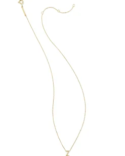 Diamond Accent Letter Z 14k Yellow Gold Pendant Necklace in White Diamond