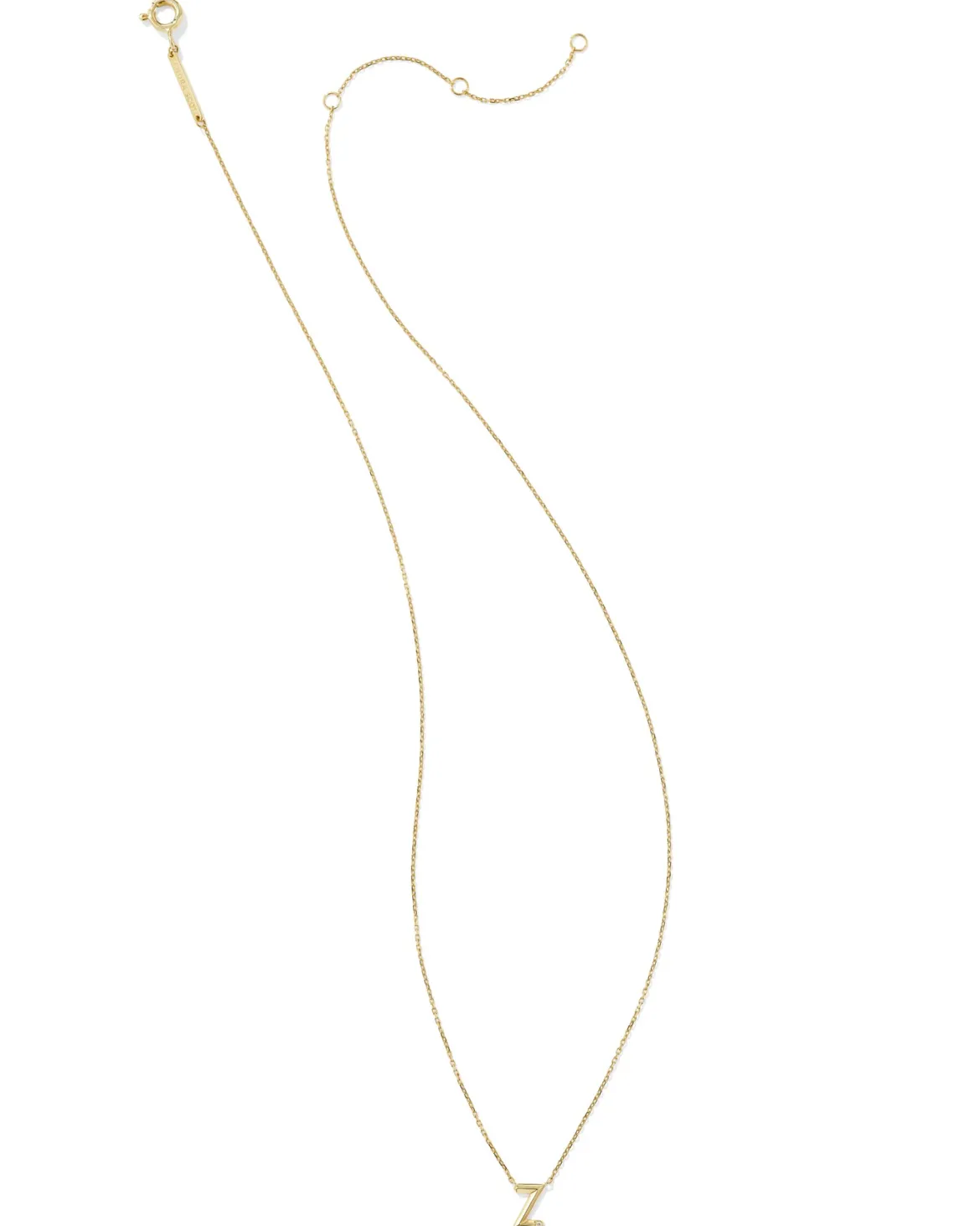 Diamond Accent Letter Z 14k Yellow Gold Pendant Necklace in White Diamond