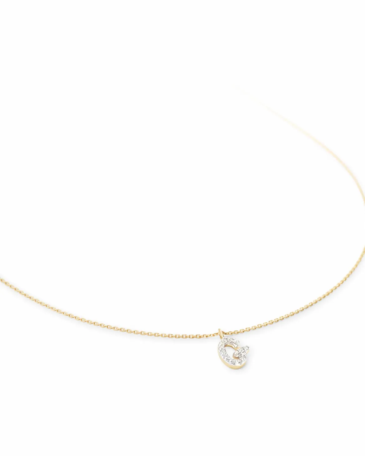 Diamond Letter G Pendant Necklace in 14k Yellow Gold