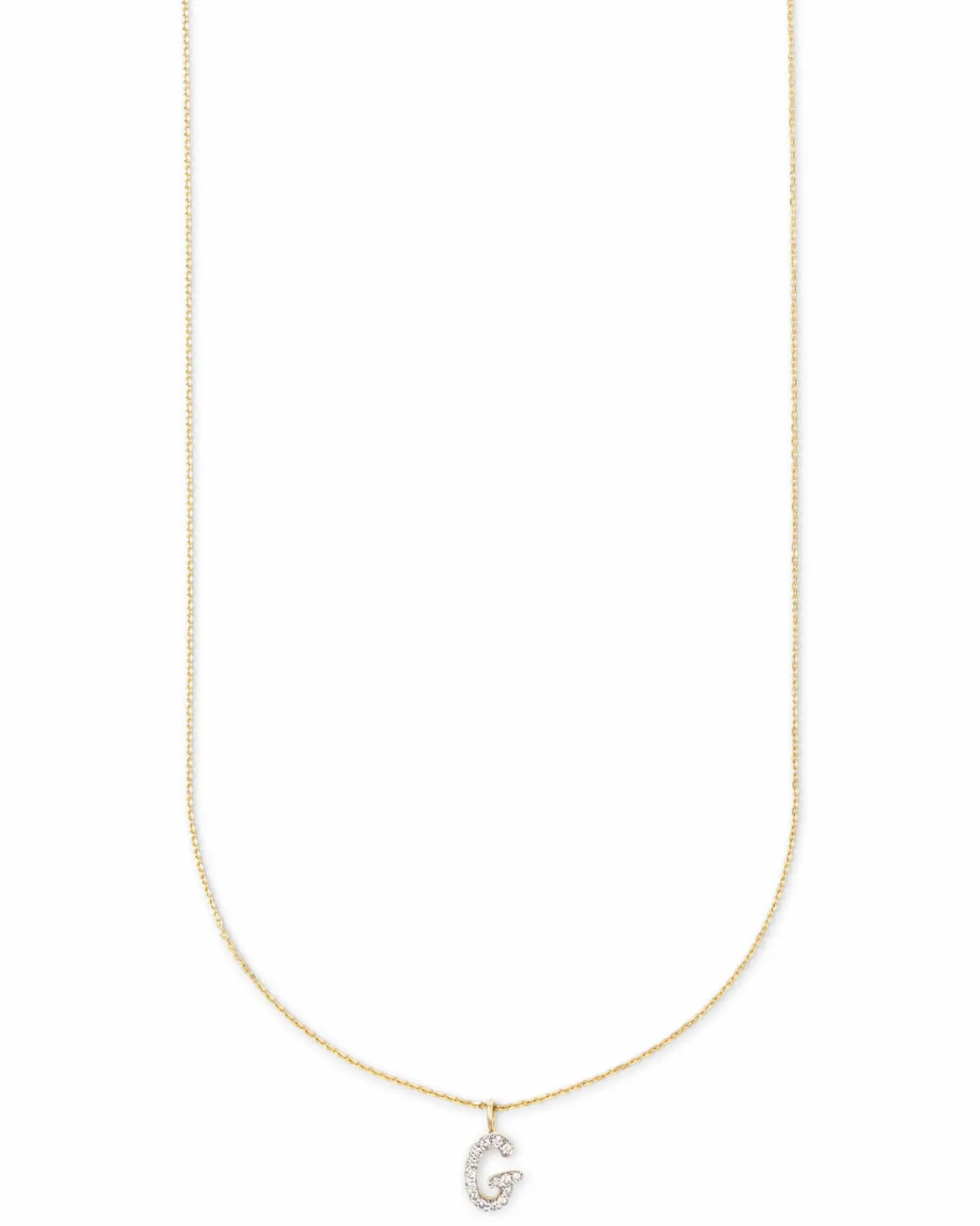 Diamond Letter G Pendant Necklace in 14k Yellow Gold
