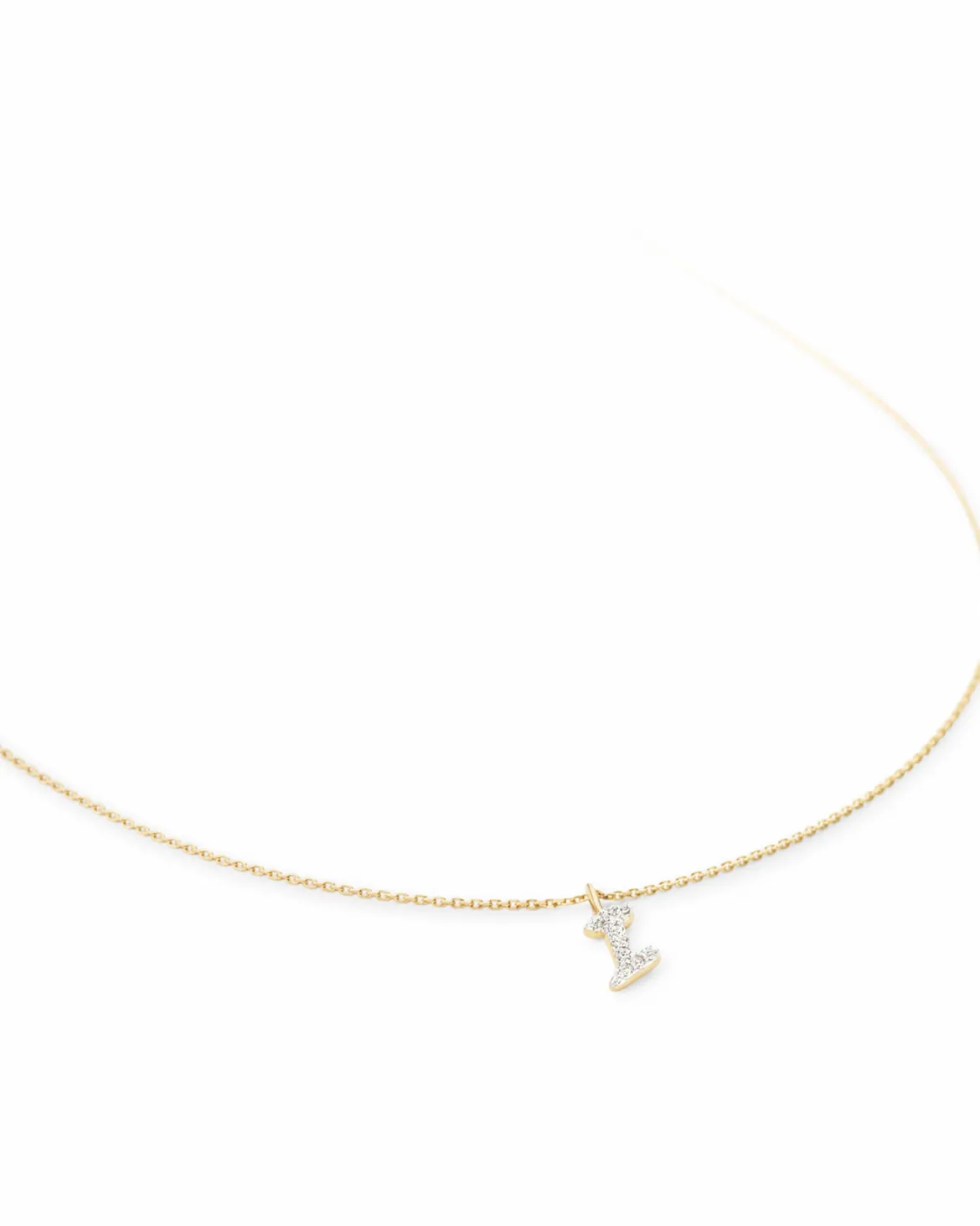Diamond Letter I Pendant Necklace in 14k Yellow Gold