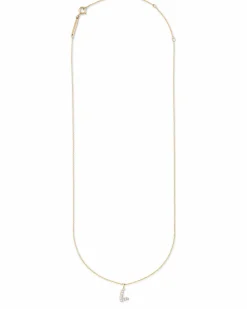 Diamond Letter L Pendant Necklace in 14k Yellow Gold