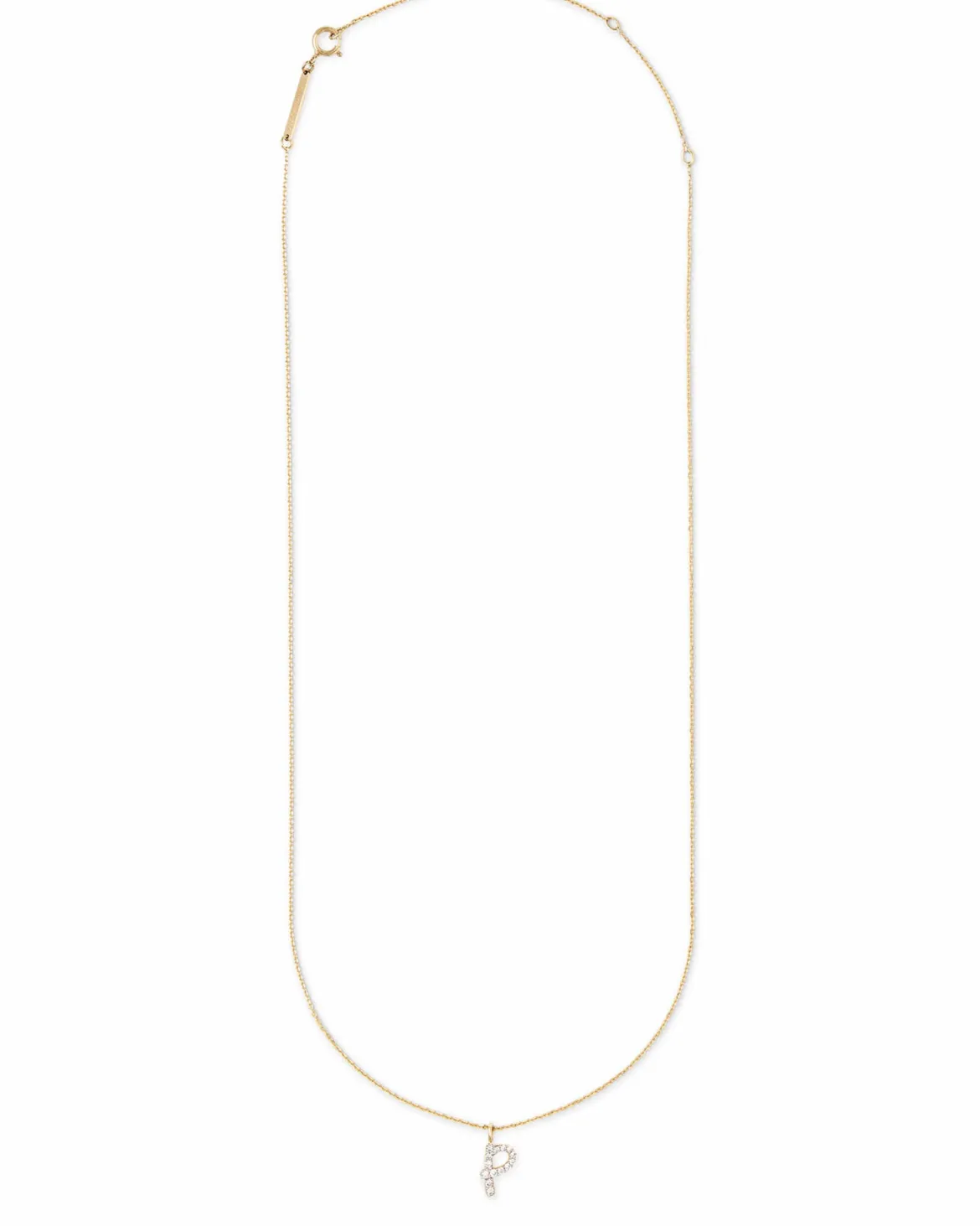 Diamond Letter P Pendant Necklace in 14k Yellow Gold