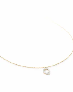 Diamond Letter Q Pendant Necklace in 14k Yellow Gold