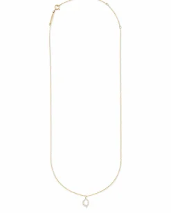 Diamond Letter Q Pendant Necklace in 14k Yellow Gold