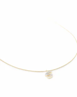 Diamond Letter S Pendant Necklace in 14k Yellow Gold