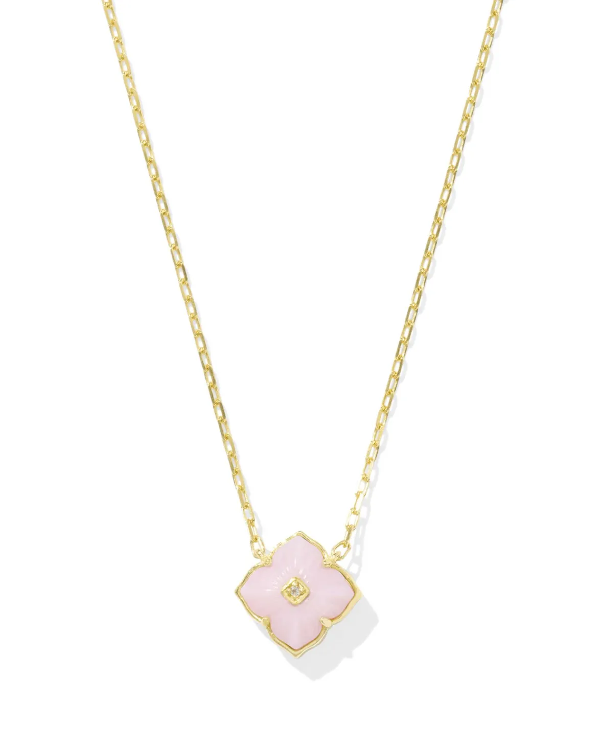 Dira 18k Gold Vermeil Carved Stone Pendant Necklace