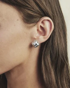 Dira Sterling Silver Metal Stud Earrings