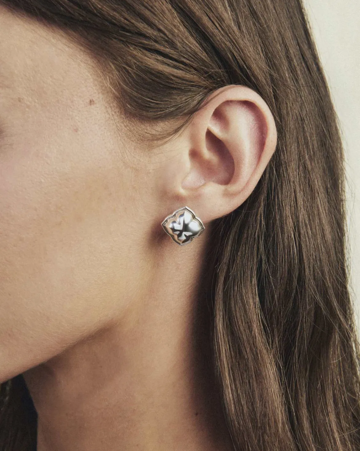 Dira Sterling Silver Metal Stud Earrings