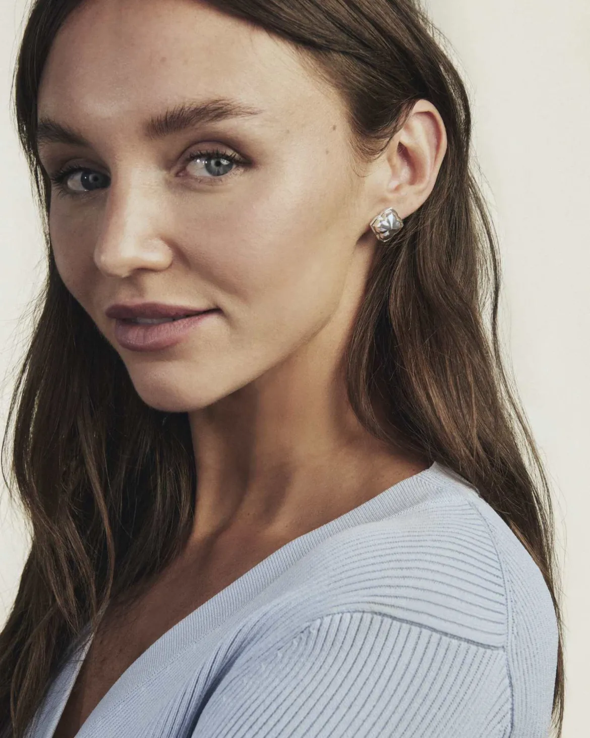 Dira Sterling Silver Metal Stud Earrings