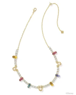 Disney | Kendra Scott Gold Mickey Mouse and Minnie Mouse Tennis Necklace in Multi Mix