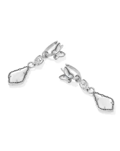 Dolly Parton x Kendra Scott Butterfly Vintage Silver Convertible Drop Earrings