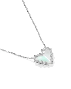 Dolly Parton x Kendra Scott Patchwork Ari Heart Silver Short Pendant Necklace
