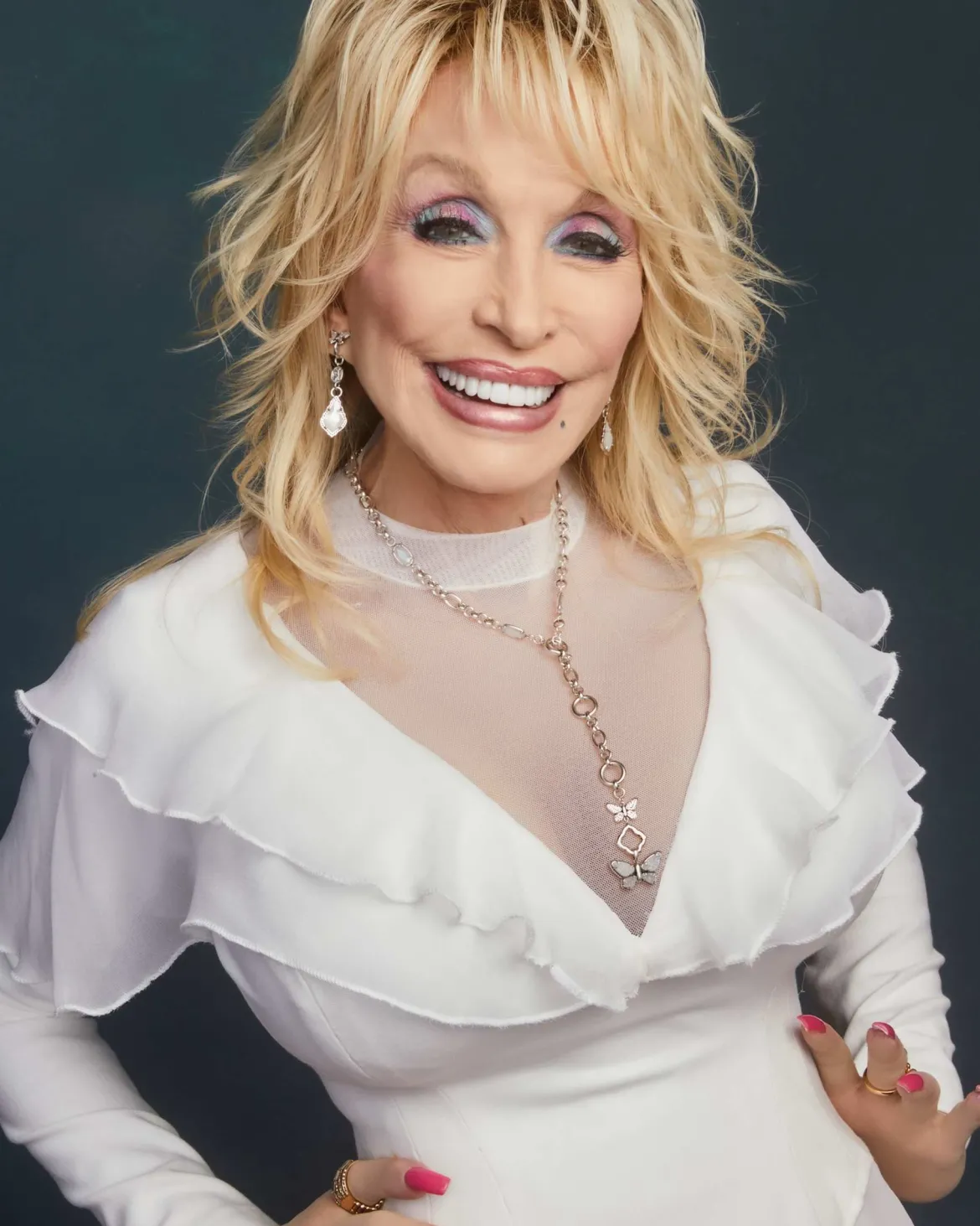 Dolly Parton x Kendra Scott Butterfly Vintage Silver Convertible Y Necklace