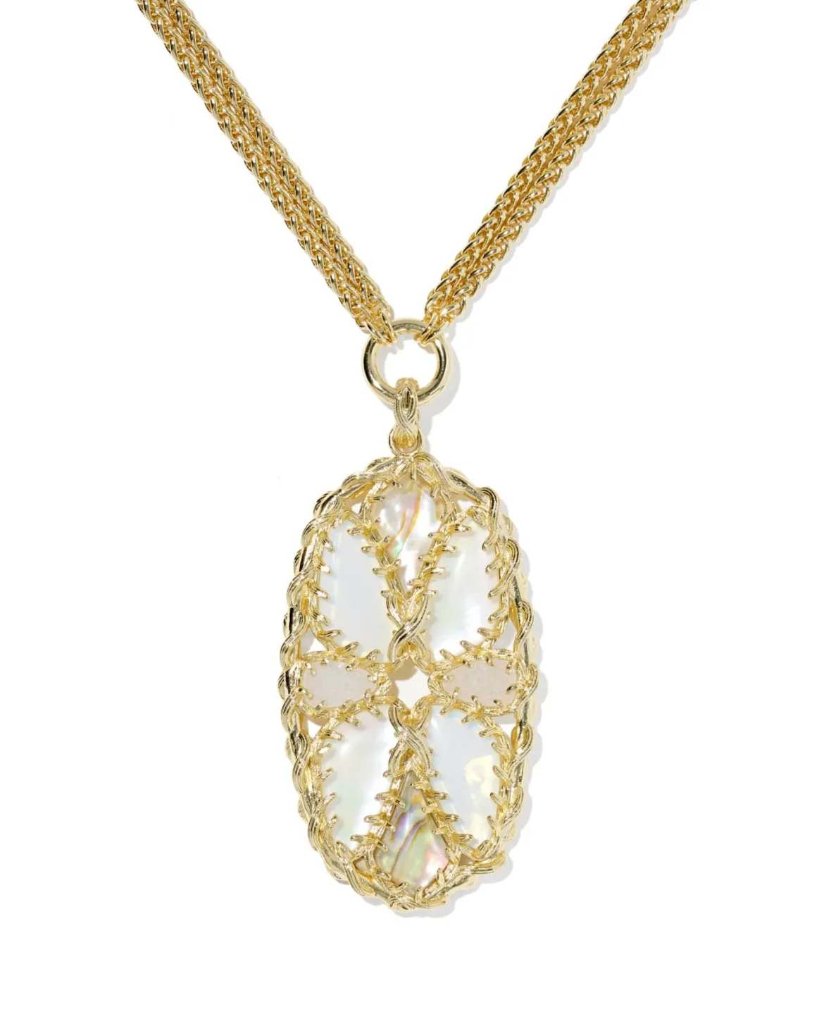 Dolly Parton x Kendra Scott Patchwork Gold Long Pendant Necklace