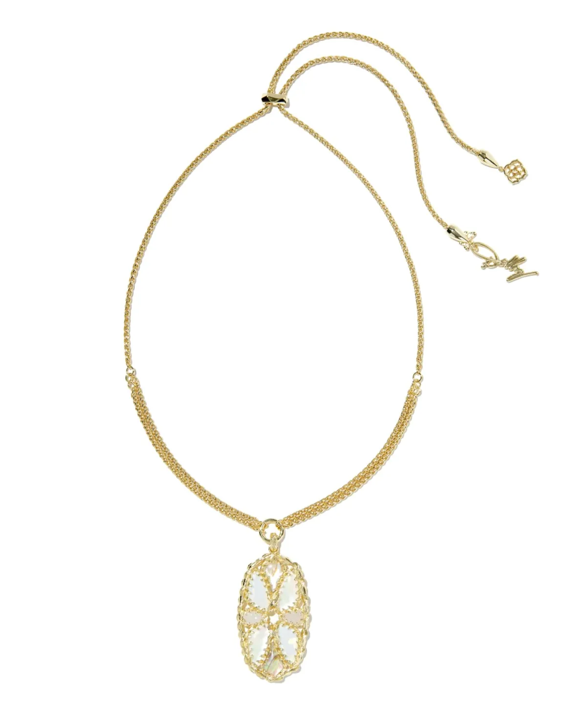 Dolly Parton x Kendra Scott Patchwork Gold Long Pendant Necklace