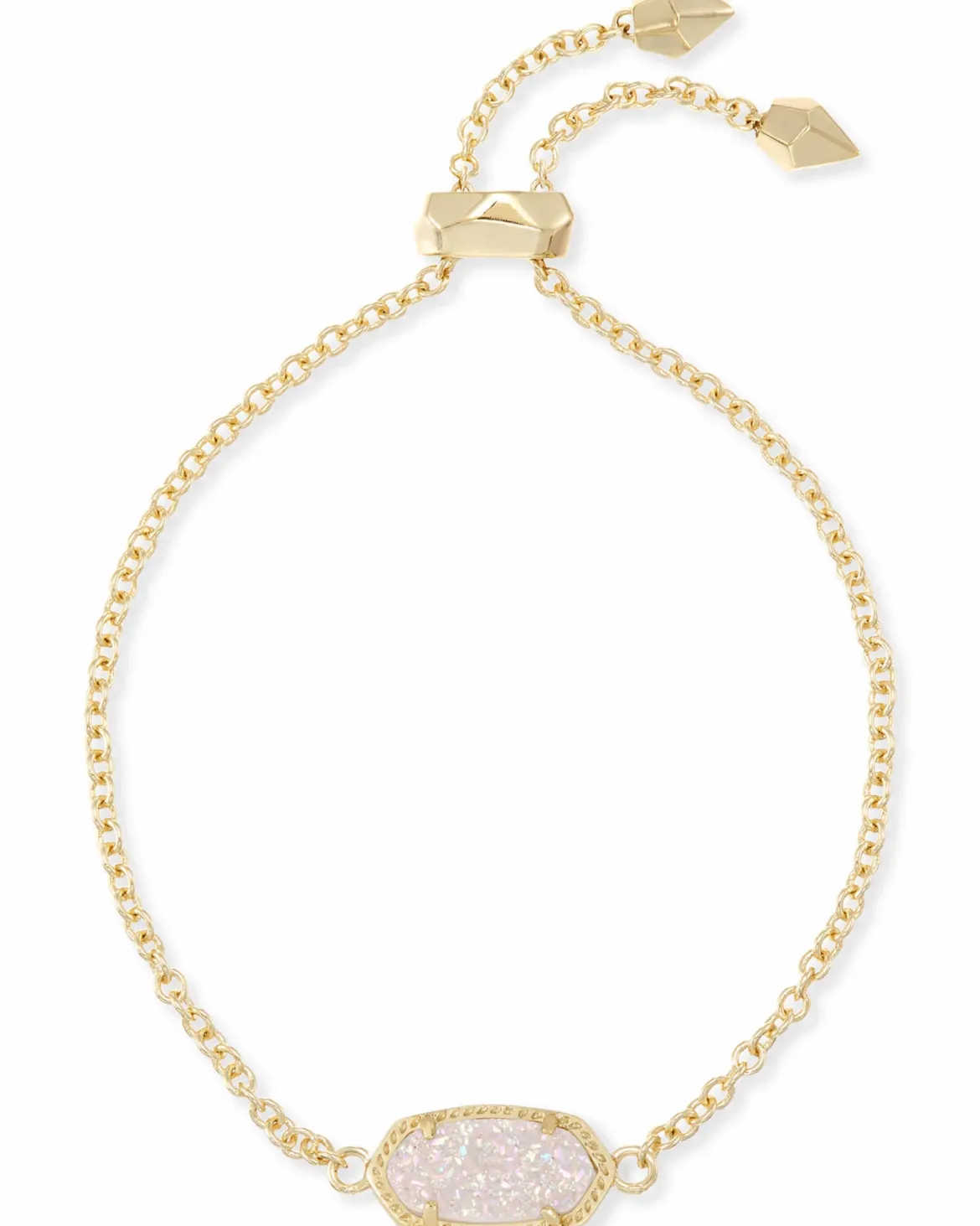 Elaina Gold Adjustable Chain Bracelet in Iridescent Drusy