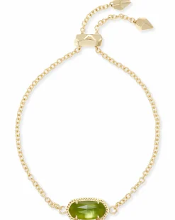 Elaina Gold Adjustable Chain Bracelet in Peridot Illusion