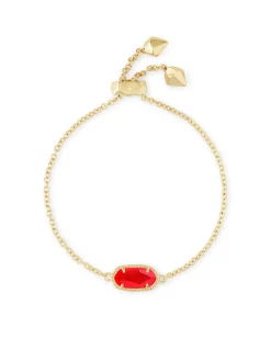 Elaina Gold Adjustable Chain Bracelet in Red Illusion