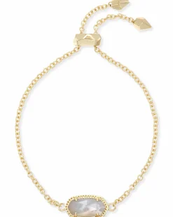 Elaina Gold Adjustable Chain Bracelet in Ivory Mother-of-Pearl