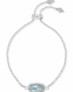 Elaina Silver Adjustable Chain Bracelet in Light Blue Illusion