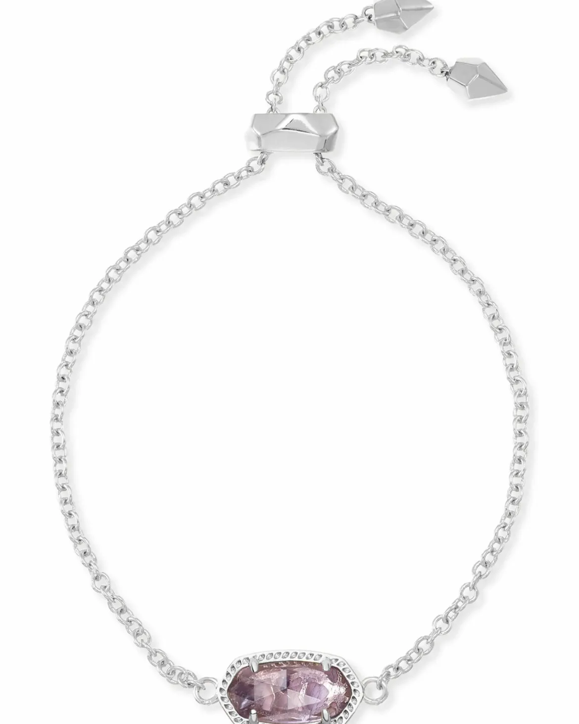 Elaina Silver Adjustable Chain Bracelet in Amethyst