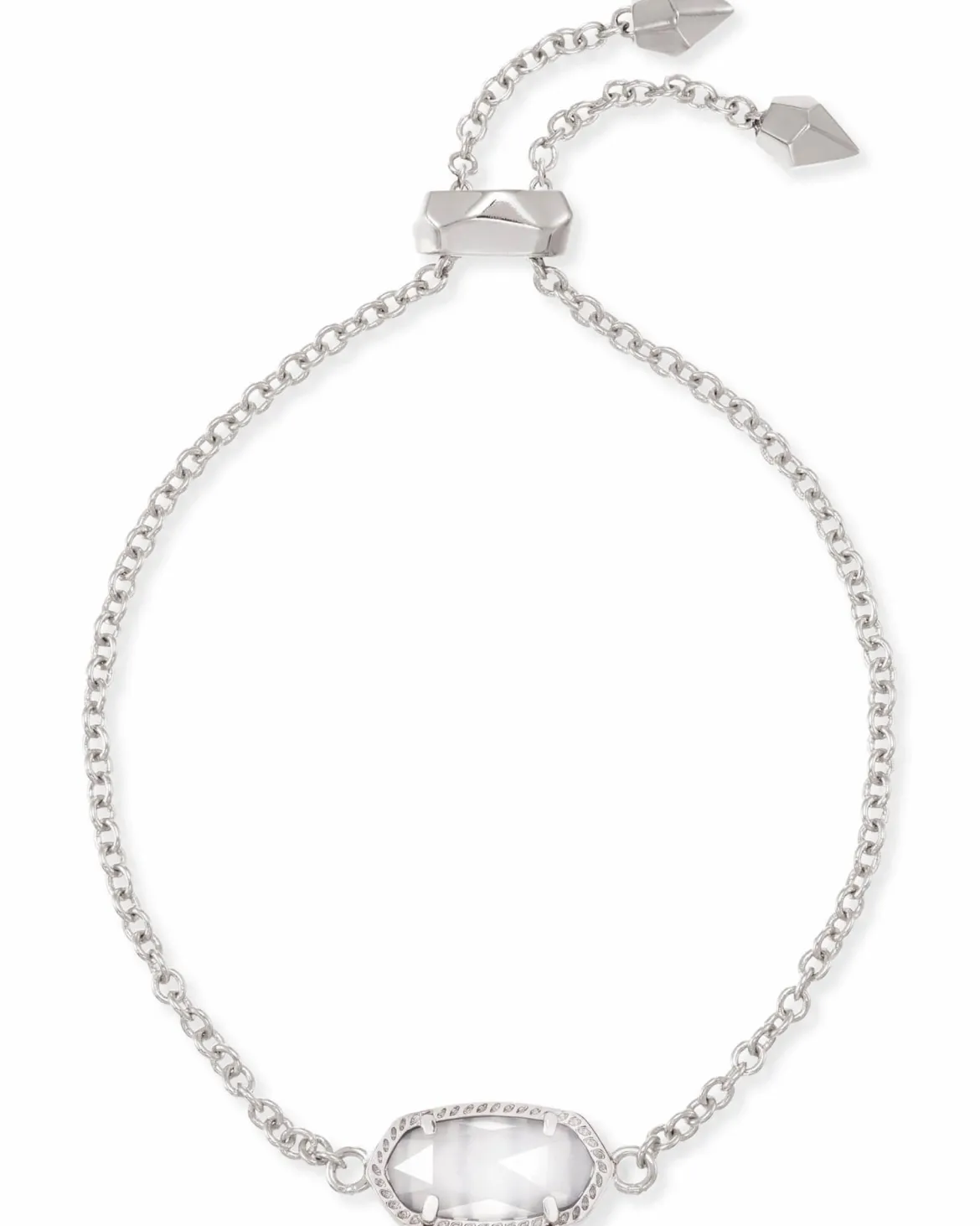Elaina Silver Adjustable Chain Bracelet in Slate