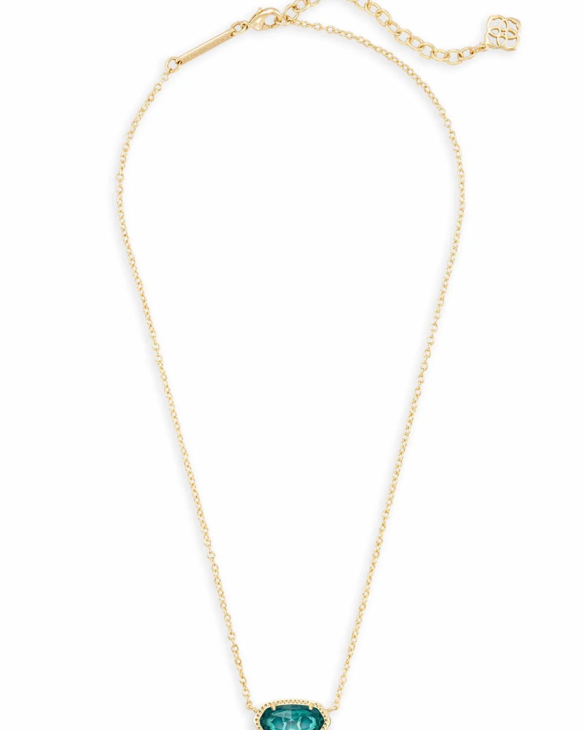 Elisa Gold Pendant Necklace in London Blue Glass