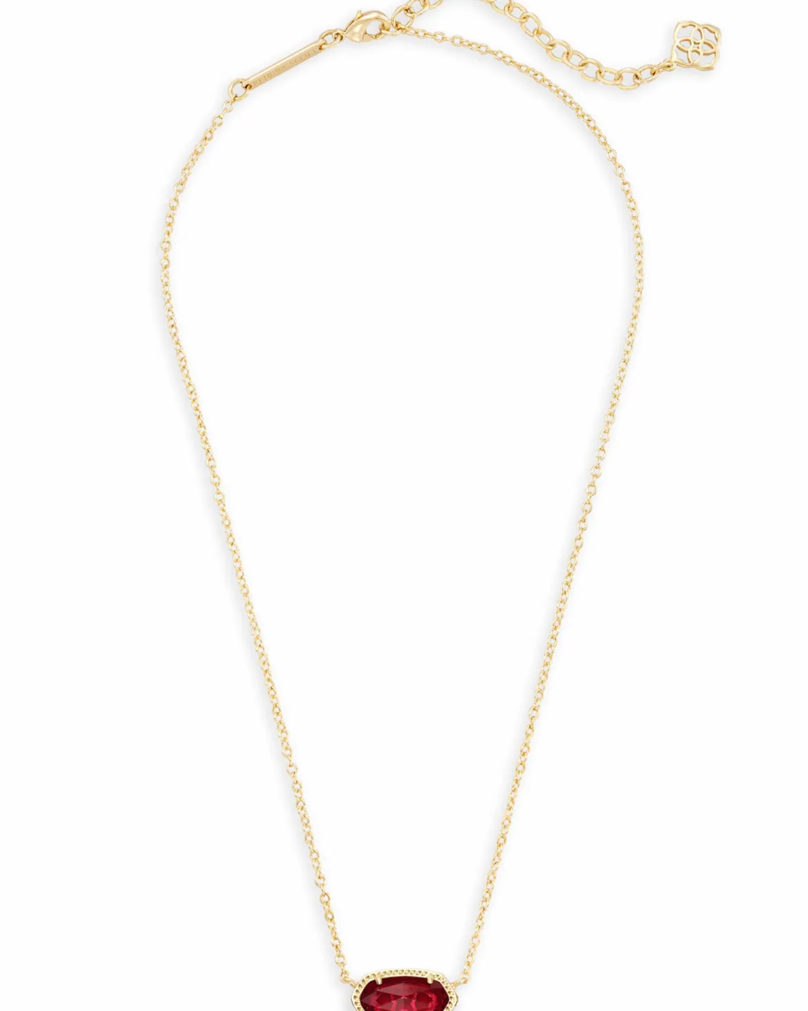 Elisa Gold Pendant Necklace in Berry Glass