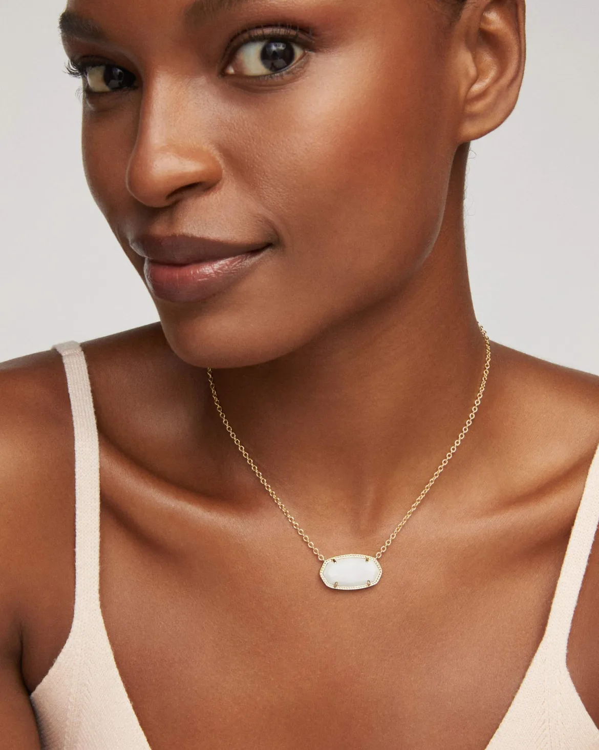 Elisa Gold Statement Short Pendant Necklace
