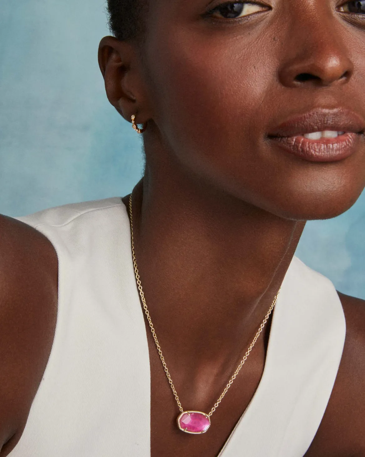 Elisa Gold Statement Short Pendant Necklace