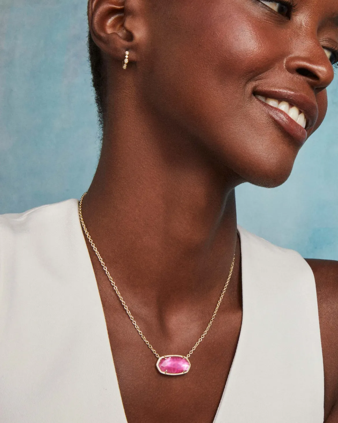 Elisa Gold Statement Short Pendant Necklace