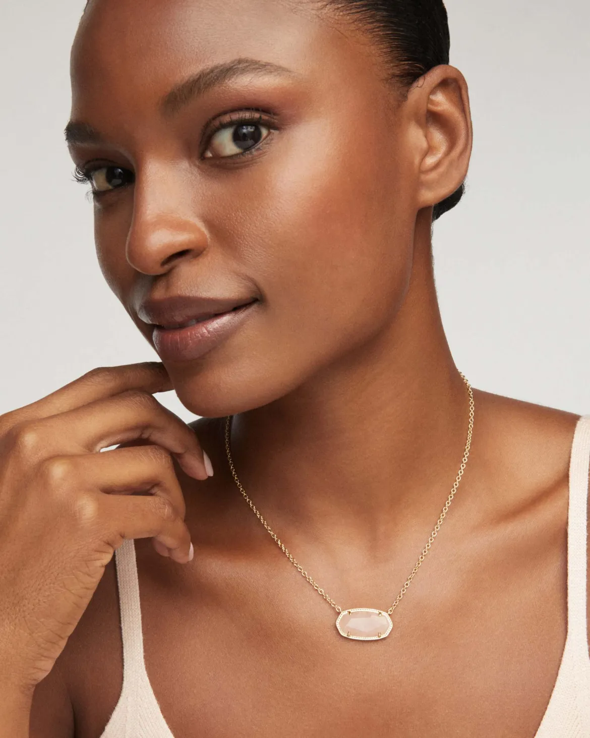 Elisa Gold Statement Short Pendant Necklace