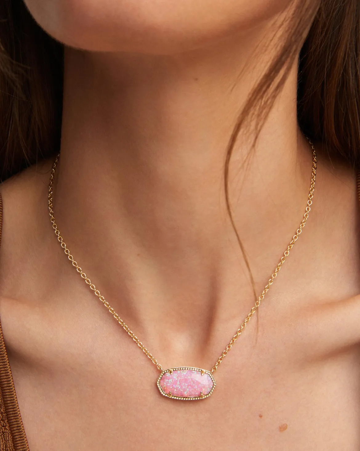 Elisa Gold Statement Short Pendant Necklace