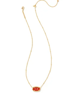 Elisa Gold Texas Necklace in Red Illusion