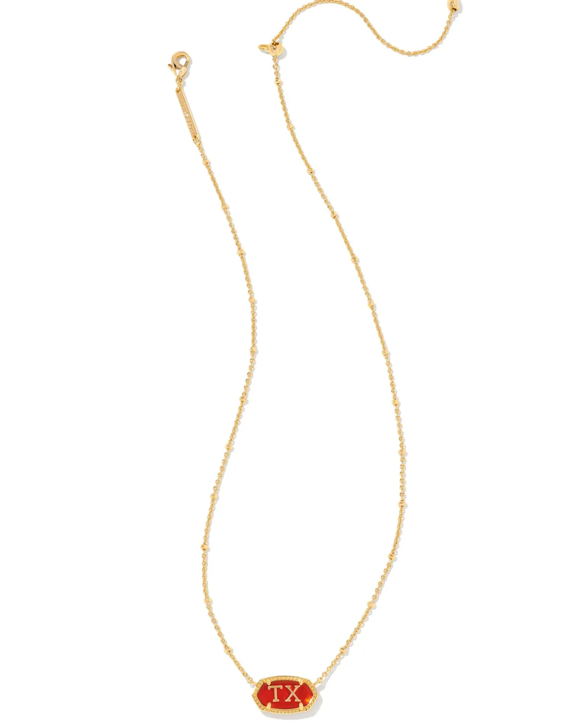 Elisa Gold Texas Necklace in Red Illusion