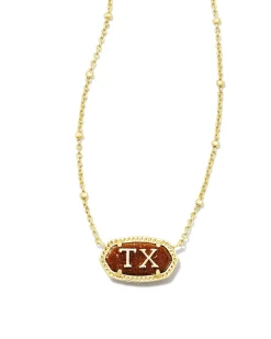 Elisa Gold Texas Necklace in Orange Goldstone
