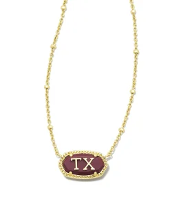 Elisa Gold Texas Necklace in Maroon Magnesite