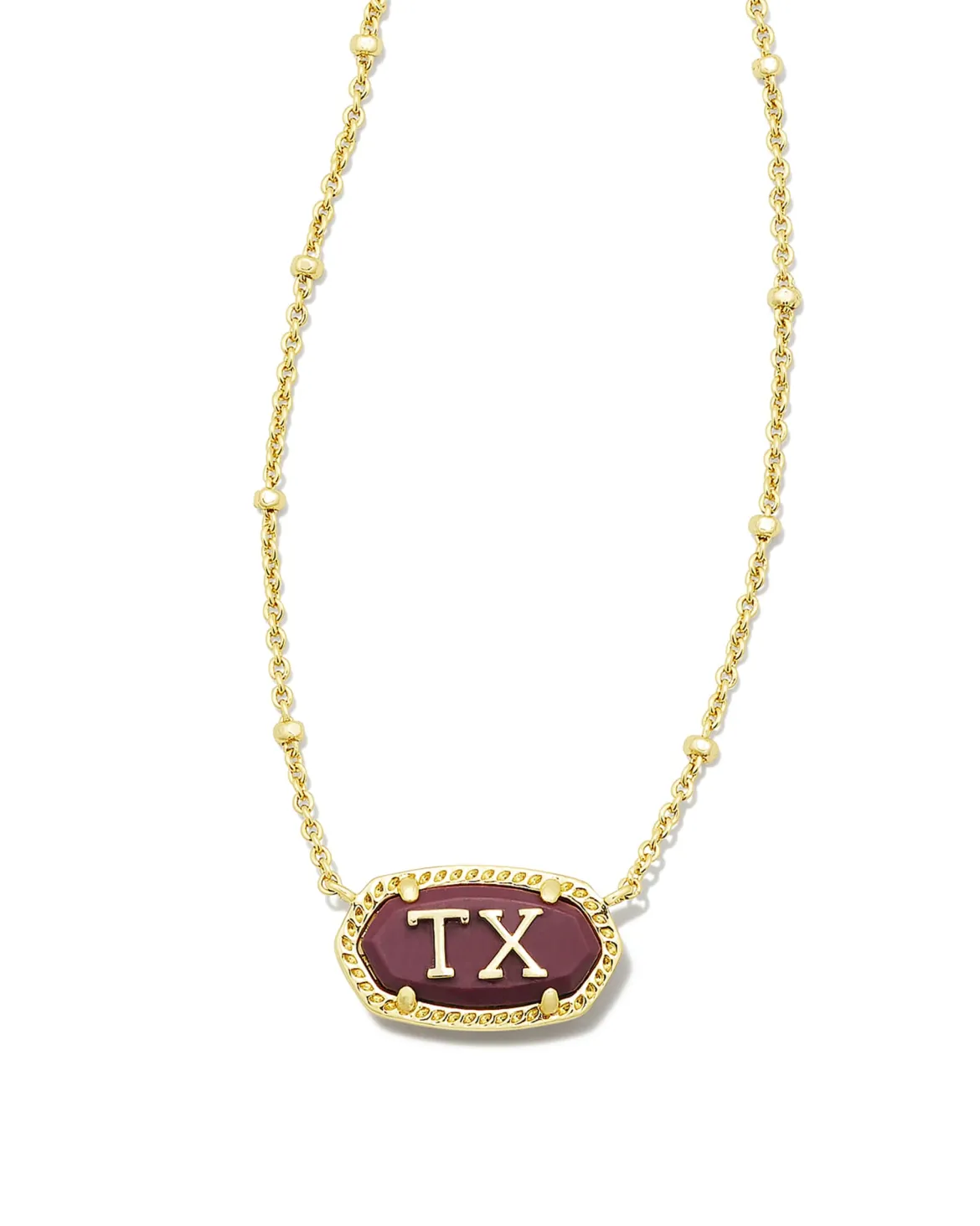 Elisa Gold Texas Necklace in Maroon Magnesite