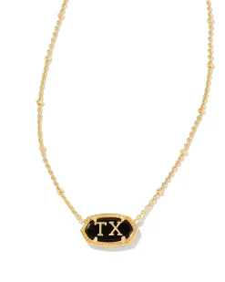 Elisa Gold Texas Necklace in Black Agate