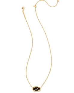 Elisa Gold Texas Necklace in Black Agate
