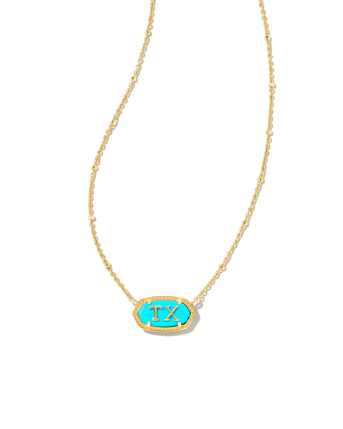 Elisa Gold Texas Necklace in Turquoise Magnesite