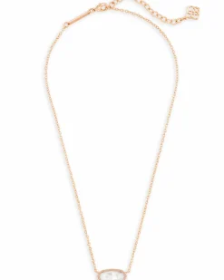 Elisa Rose Gold Pendant Necklace in Ivory Pearl