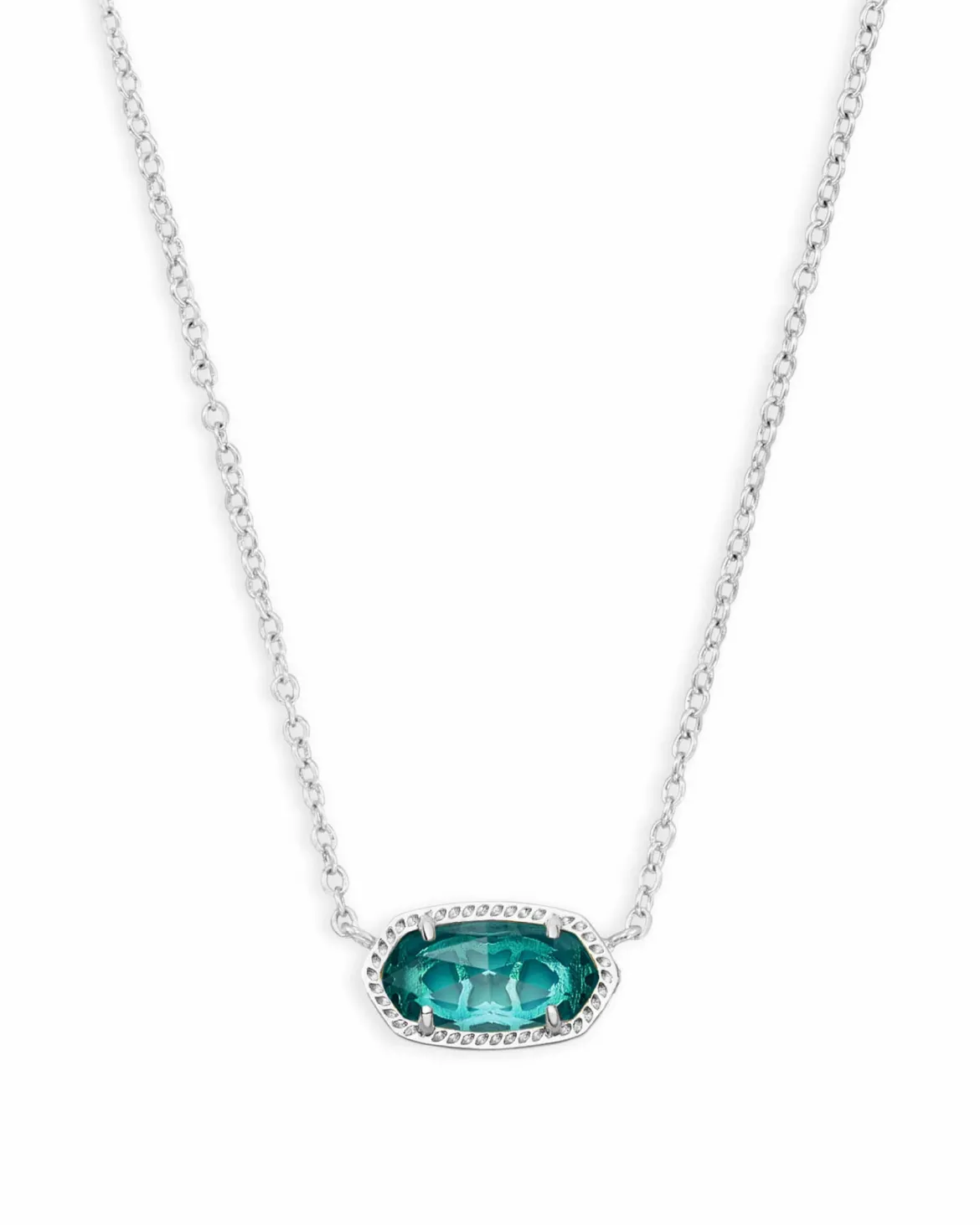 Elisa Silver Pendant Necklace in London Blue Glass