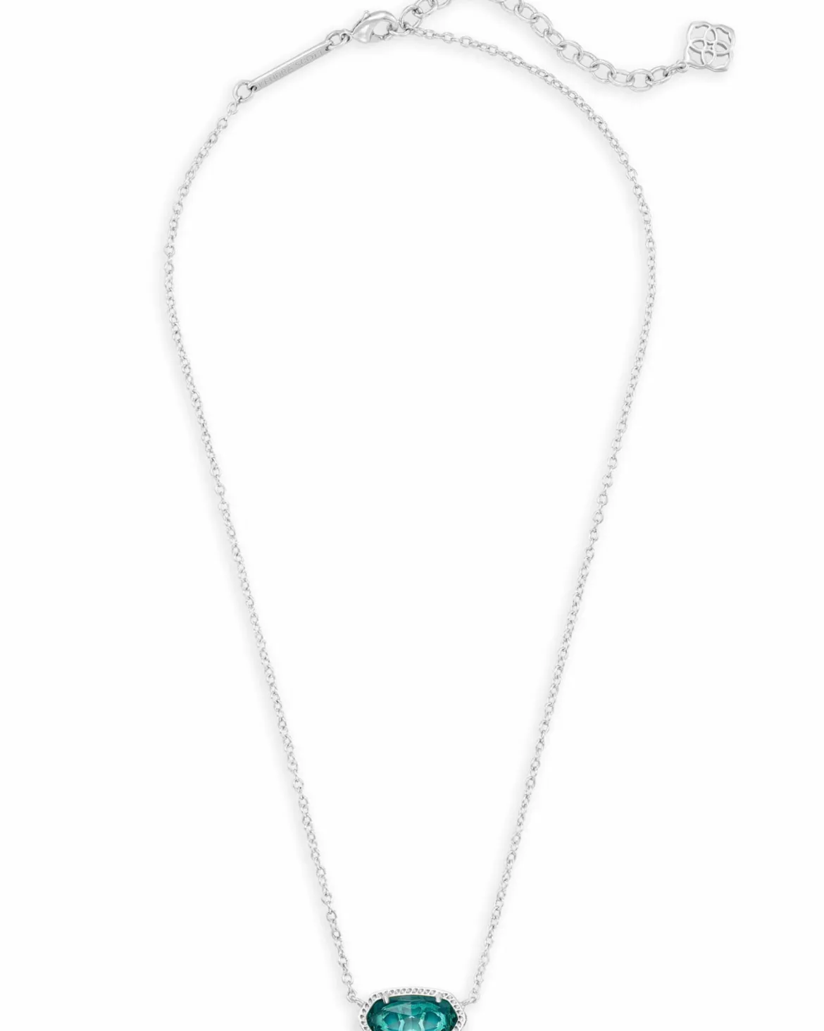 Elisa Silver Pendant Necklace in London Blue Glass
