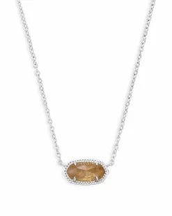 Elisa Silver Pendant Necklace in Citrine