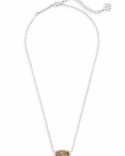 Elisa Silver Pendant Necklace in Citrine
